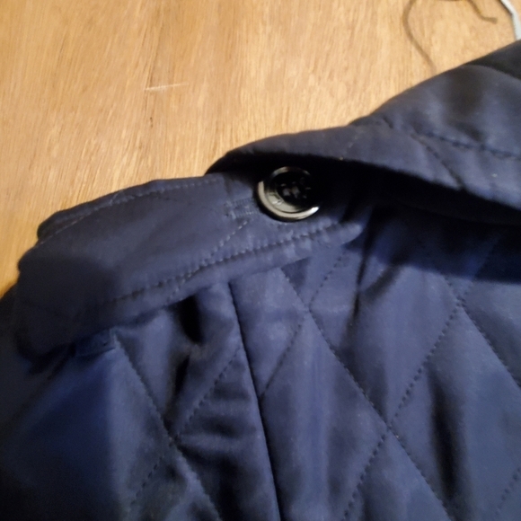 Burberry Navy Quilted Peacoat Nova check. Lined jacket. Sz small. - Picture 15 of 16